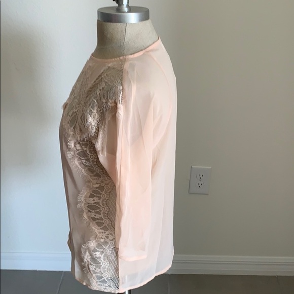 LC LAUREN CONRAD BALLET PINK LACE BLOUSE GU SZ XS - Picture 7 of 10